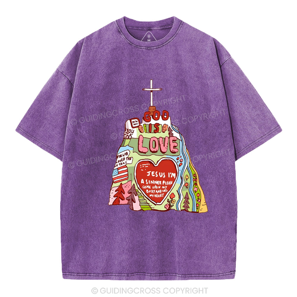 God Is Love  Christian washed T-Shirt