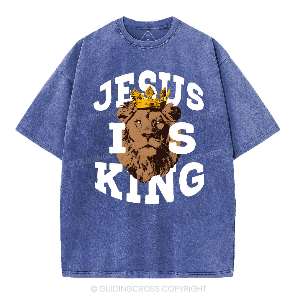 Jesus Is King Christian Washed T-Shirt