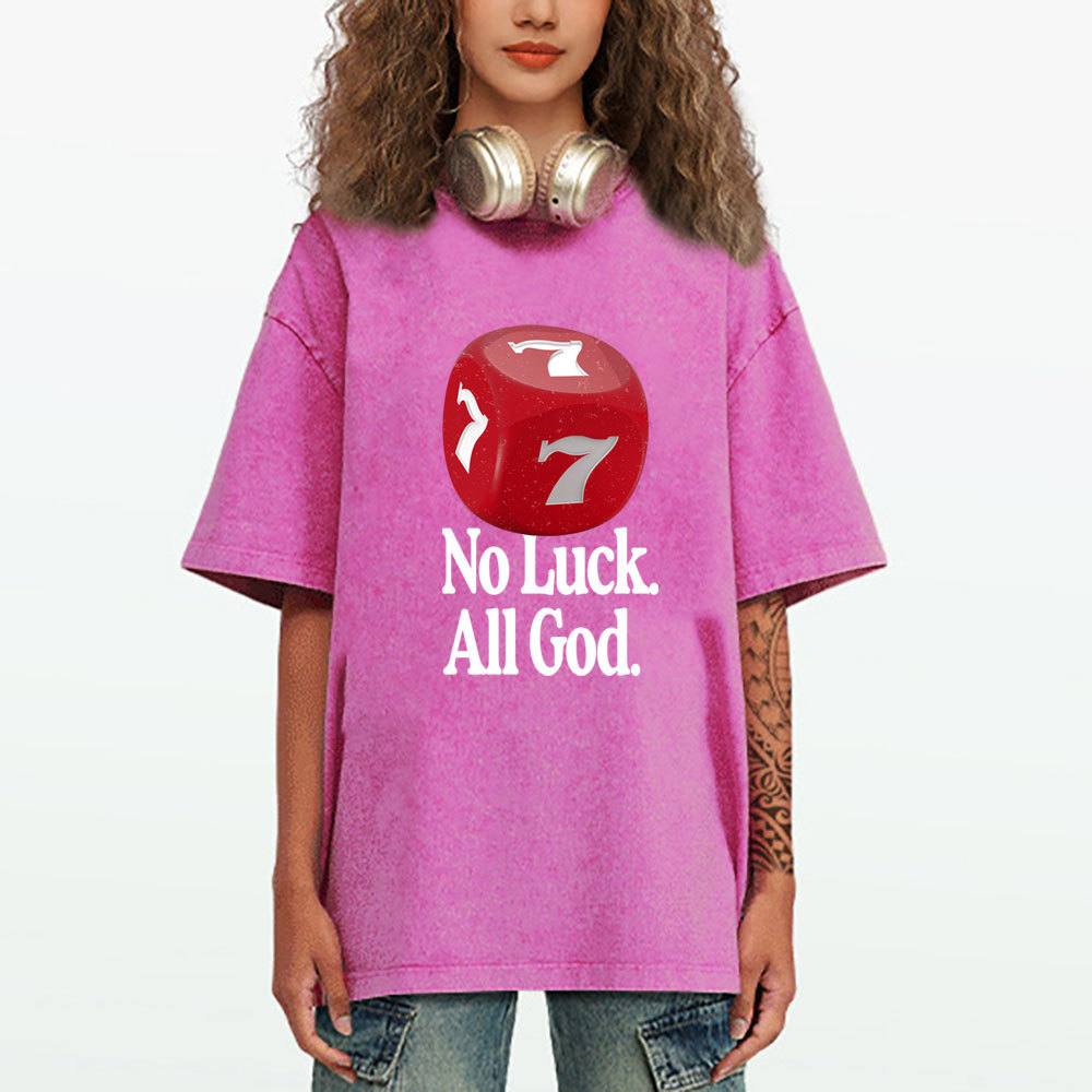 No Luck All God Christian Washed T-Shirt