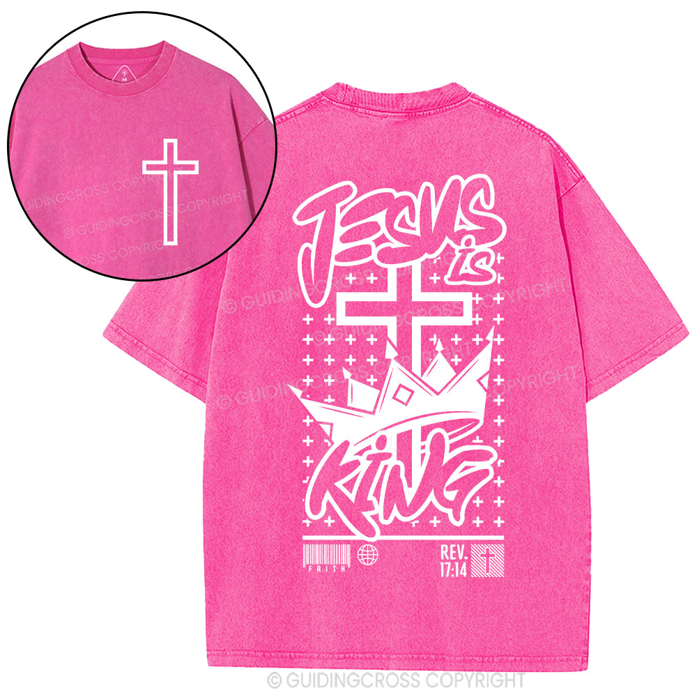 Jesus Is King Christian Washed T-Shirt