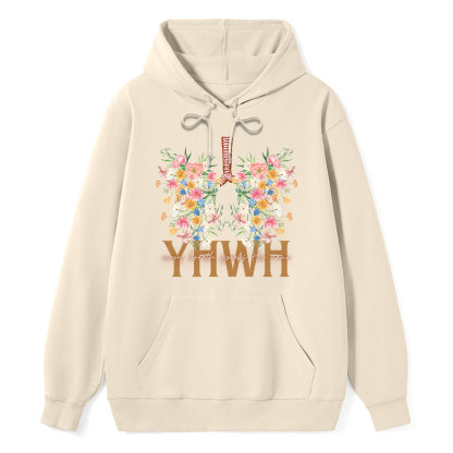 YHWH Floral Classic Christian Hoodie