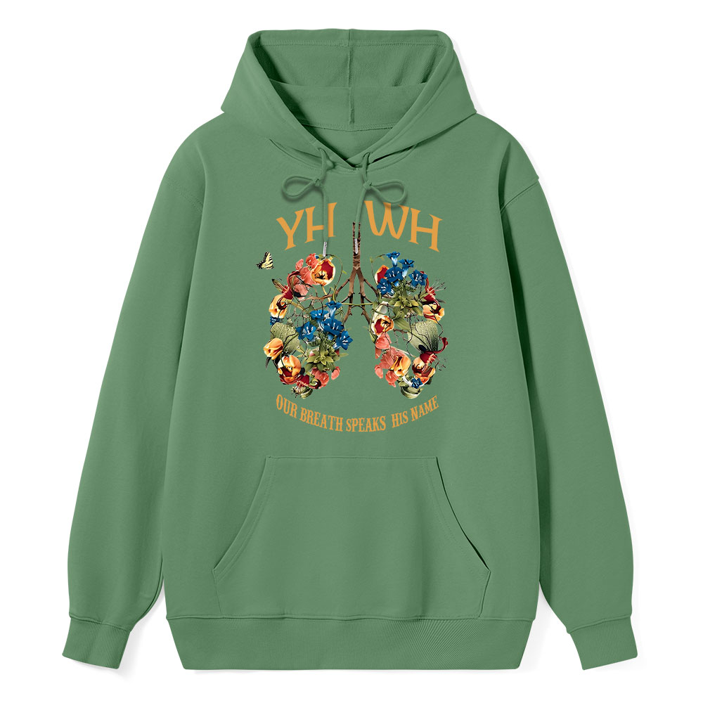 YHWH Our Breath Speaks His Name Classic Christian Hoodie