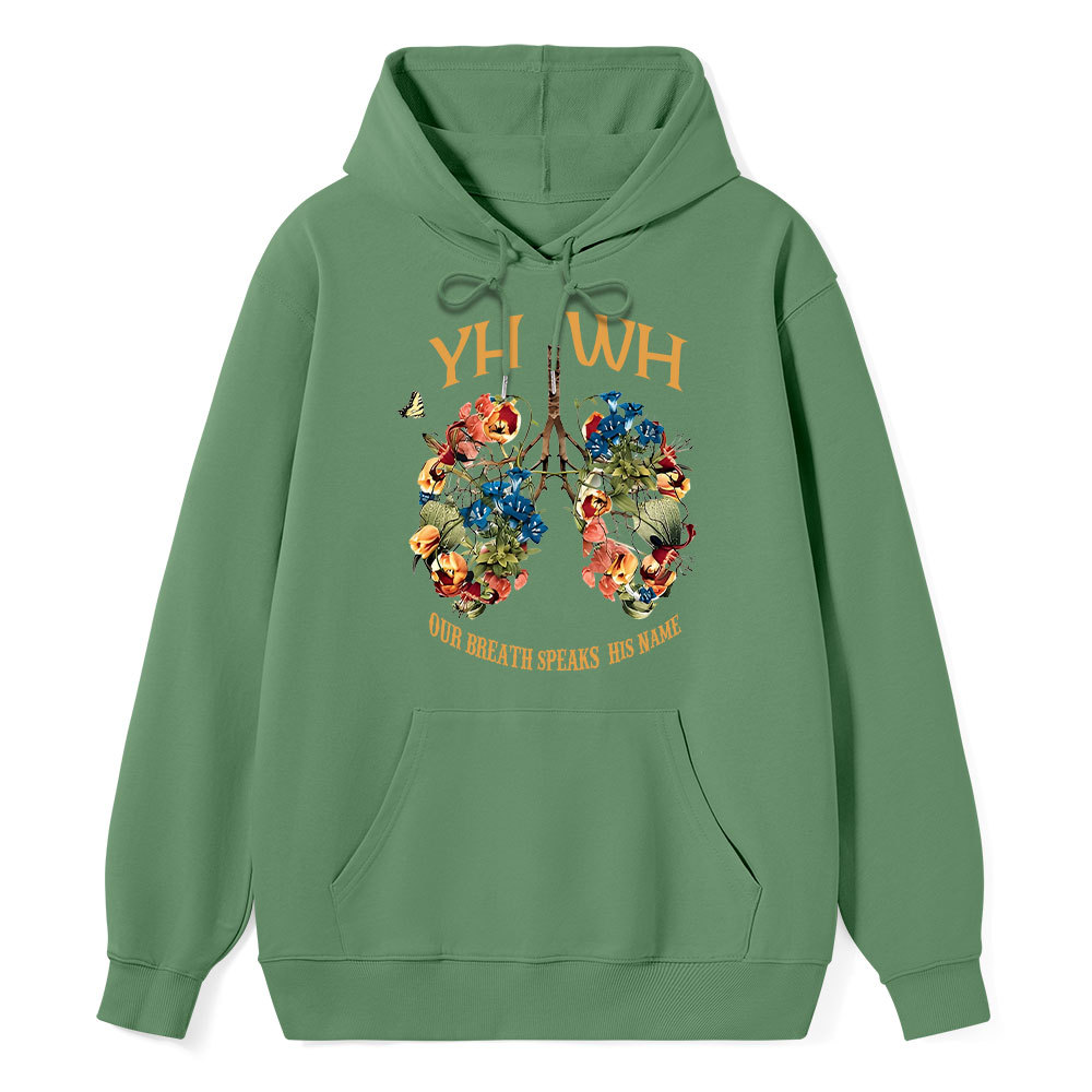 YHWH Our Breath Speaks His Name Classic Christian Hoodie