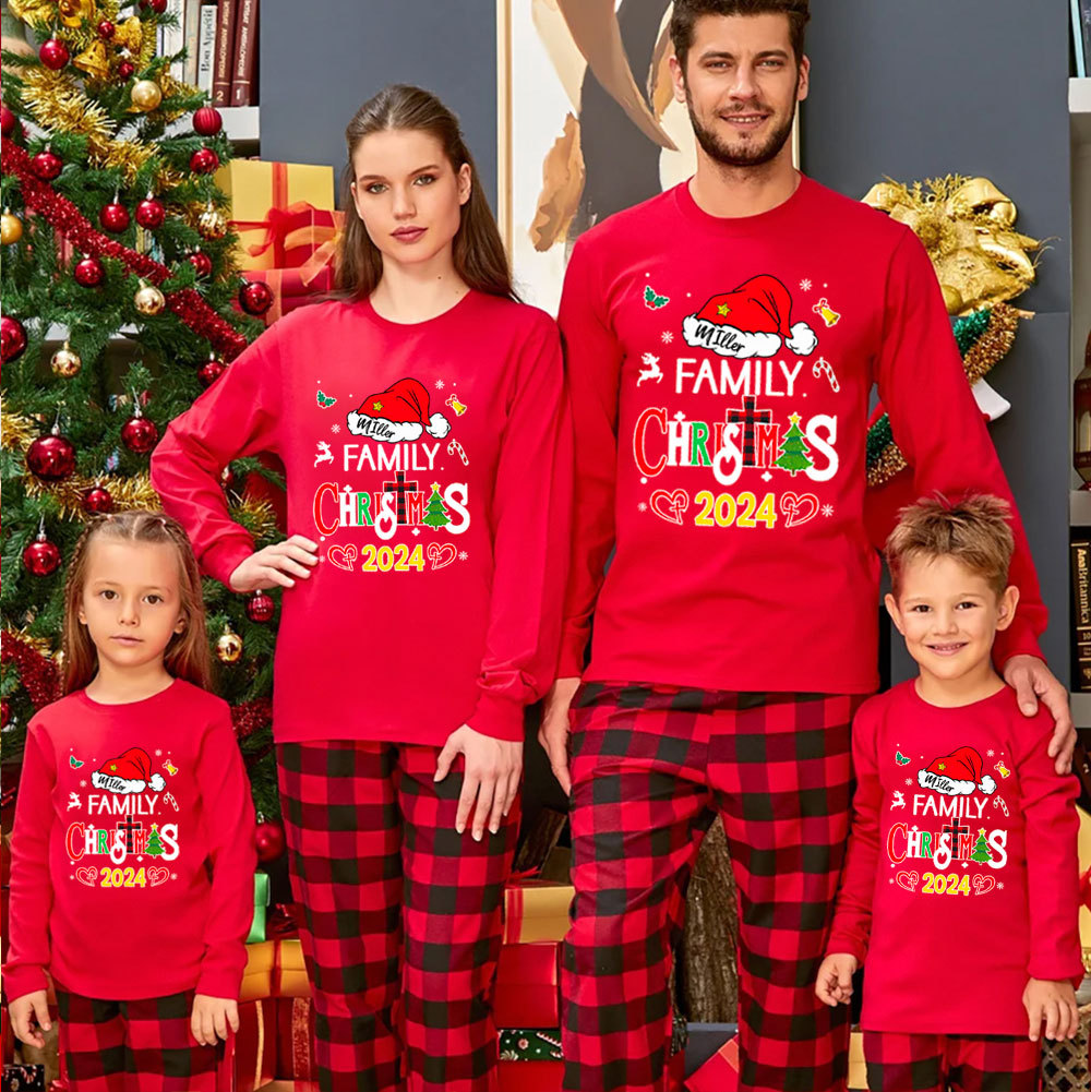Personalized Family Christmas Family Matching Long Sleeve T-Shirt