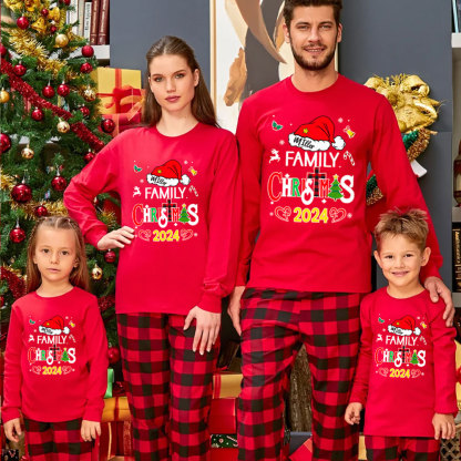 Personalized Family Christmas Family Matching Long Sleeve T-Shirt
