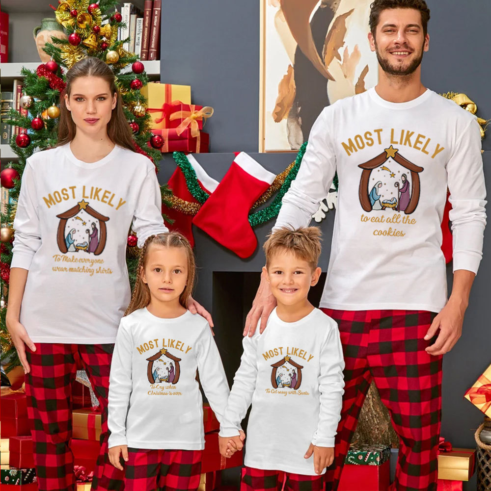 Personalized Most Likely Christmas Family Matching Long Sleeve T-Shirt