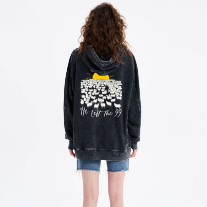 He Left The 99 Christian Washed Hoodie