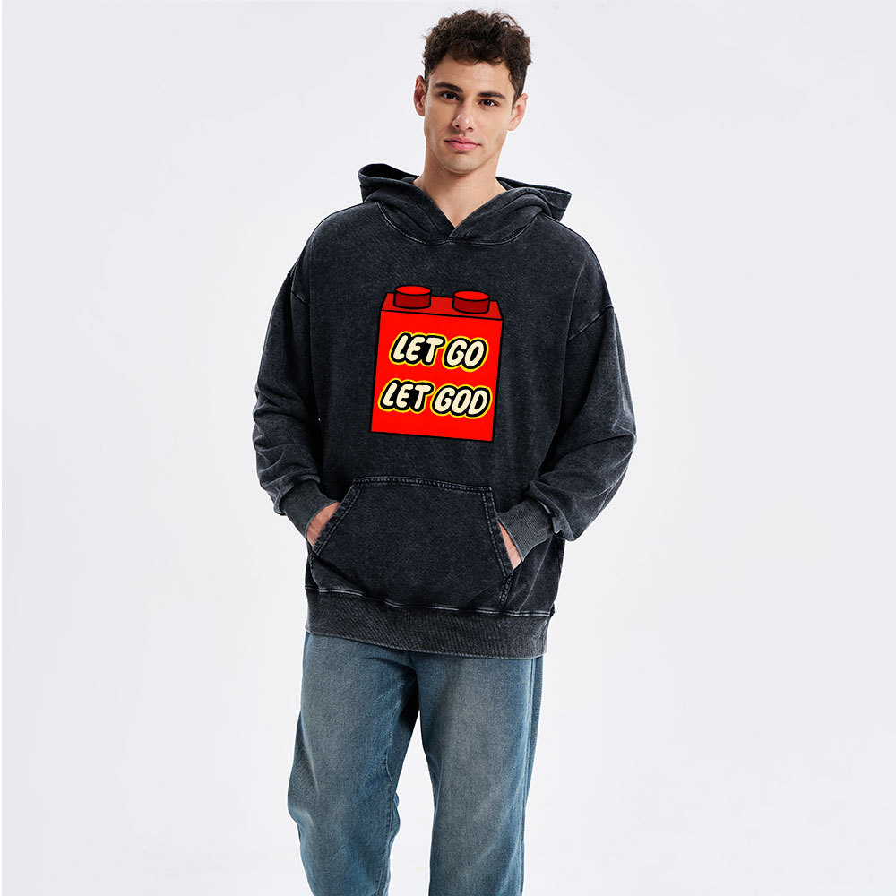 Let Go Let God Christian Washed Hoodie