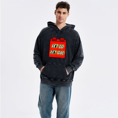 Let Go Let God Christian Washed Hoodie