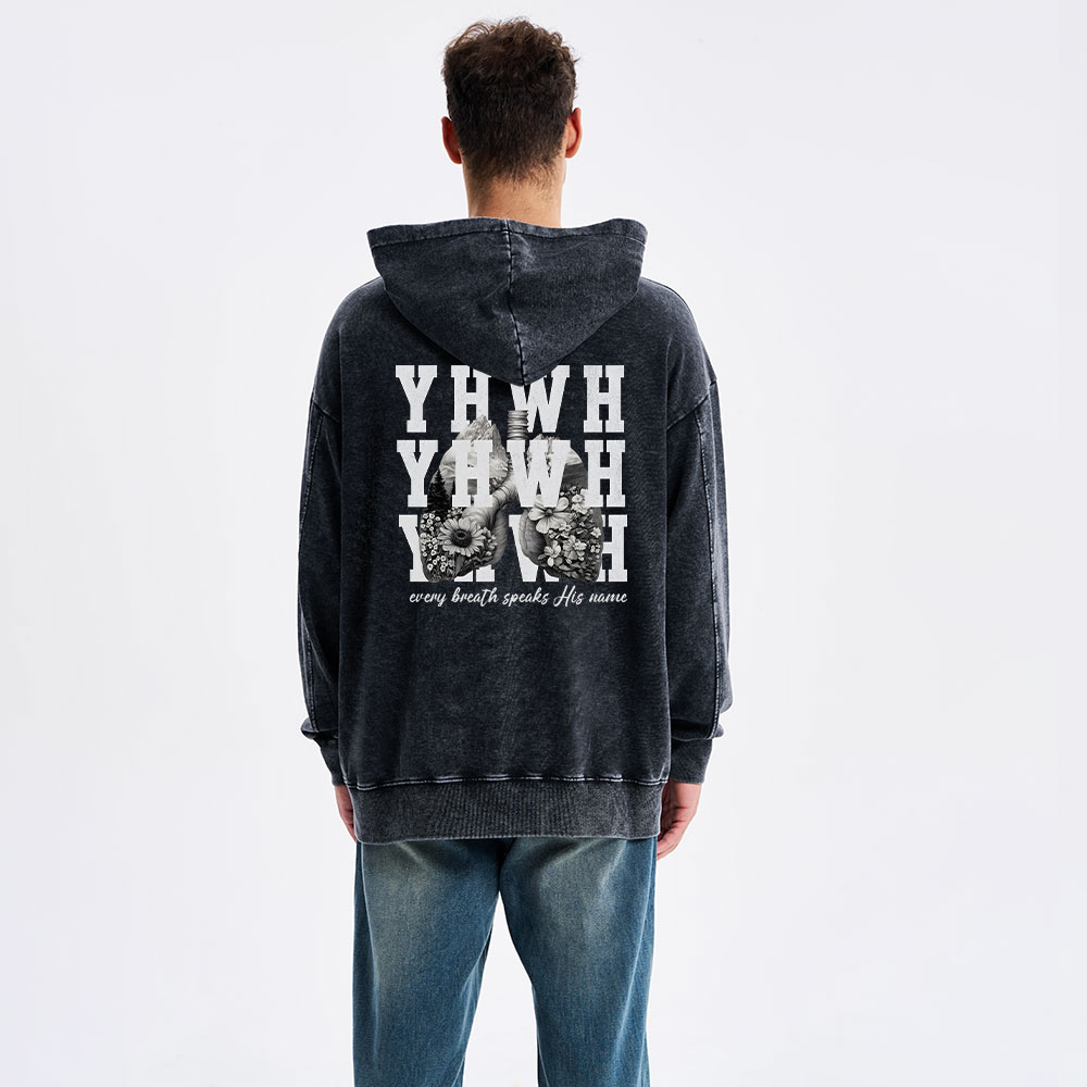 YHWH Christian Washed Hoodie