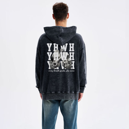 YHWH Christian Washed Hoodie