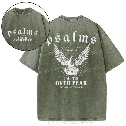 Faith Over Fear Christian Washed T-Shirt
