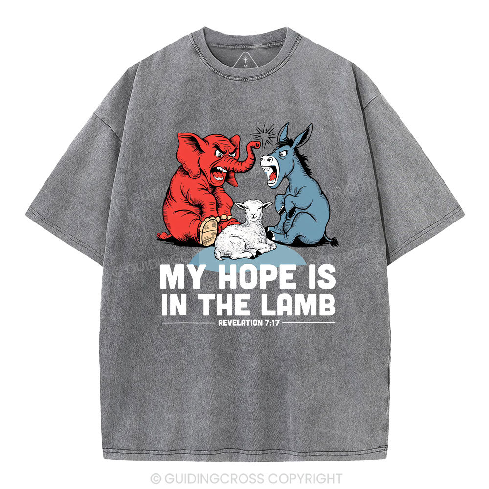 My Hope Is In The Lamb Christian Washed T-Shirt
