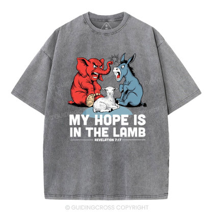 My Hope Is In The Lamb Christian Washed T-Shirt