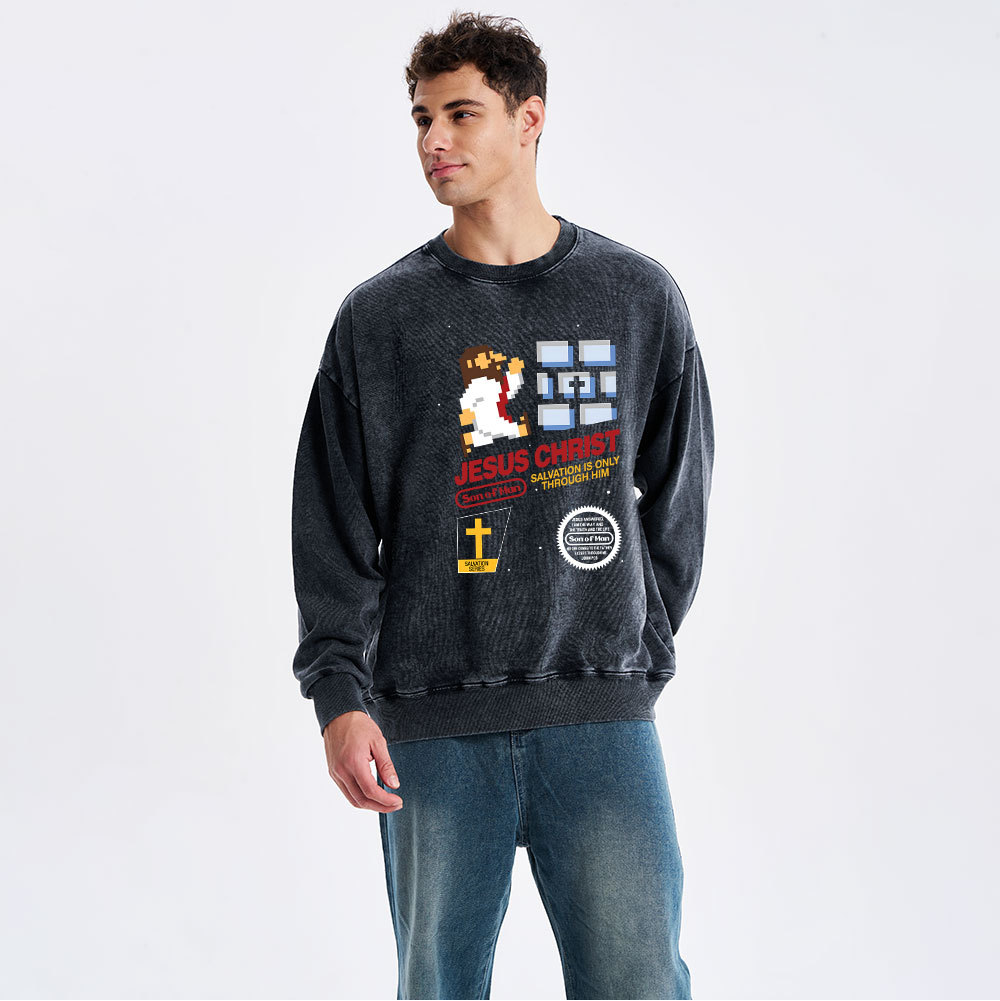 Jesus Christ Christian Washed Sweatshirt