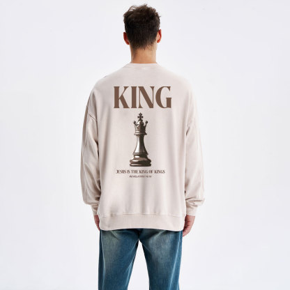 Jesus Is The King Of Kings Christian Washed Sweatshirt