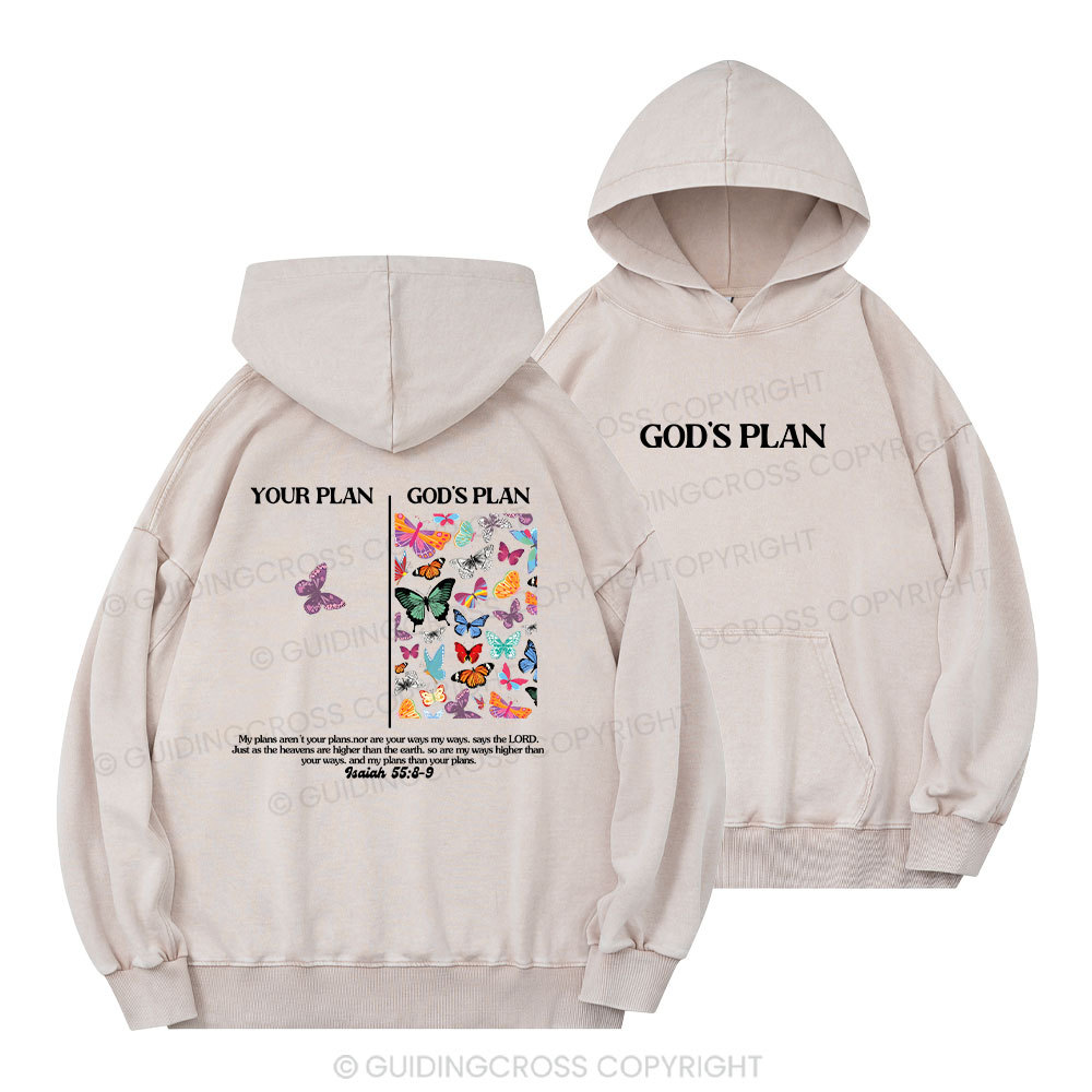 Your Plan And God's Plan Christian Washed Hoodie