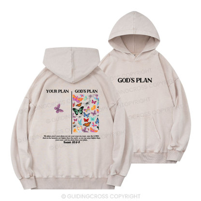 Your Plan And God's Plan Christian Washed Hoodie
