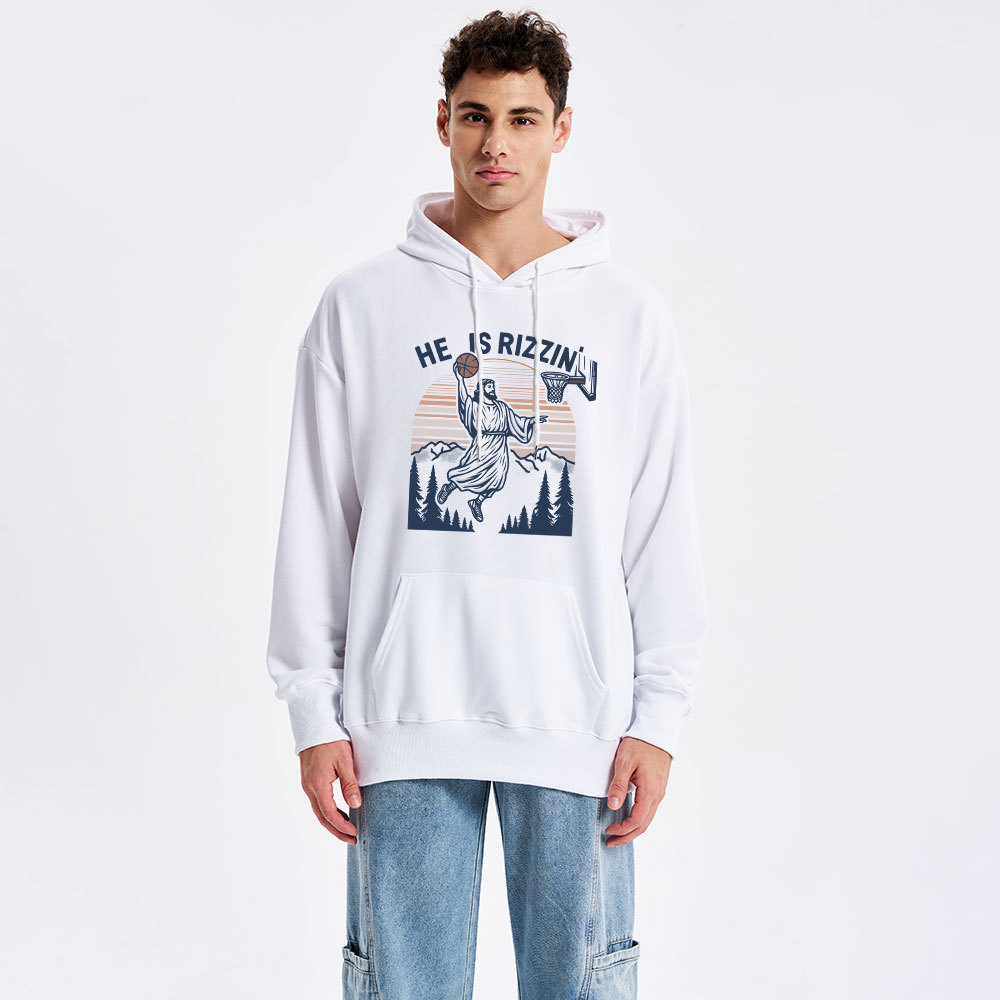 He Is Rizzen Classic Christian Hoodie