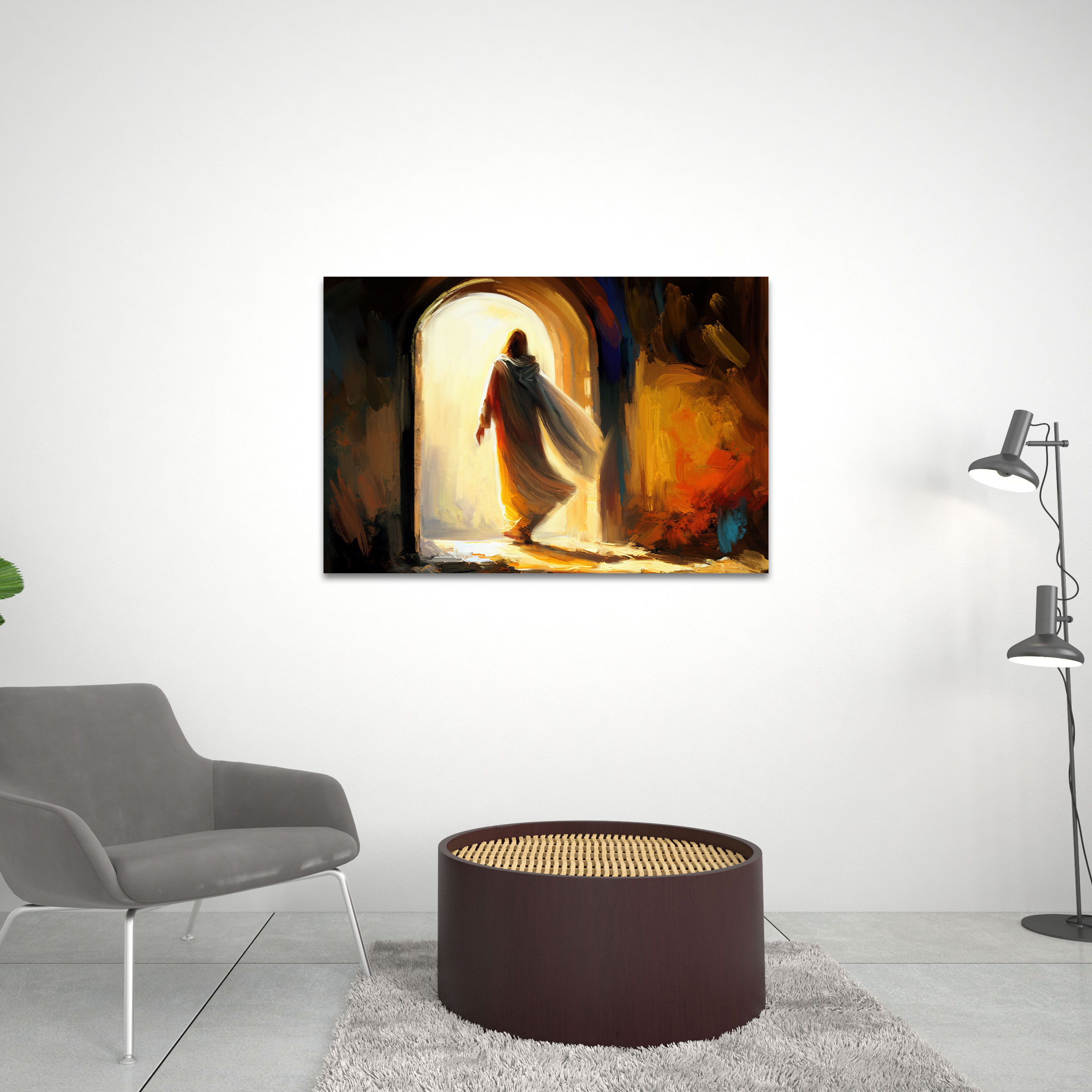 Jesus Christ Rose From The Dead Christian Canvas Wall Art