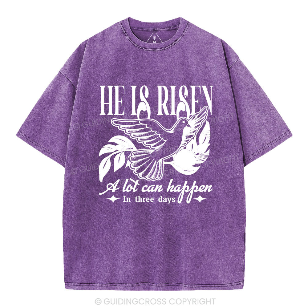 He Is Risen Christian Washed T-Shirt