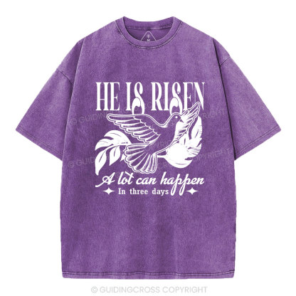 He Is Risen Christian Washed T-Shirt