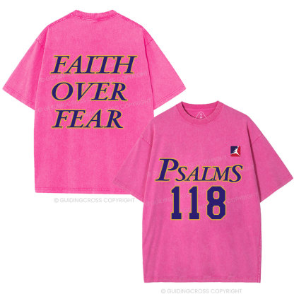 Faith Over Fear Christian Washed T-Shirt