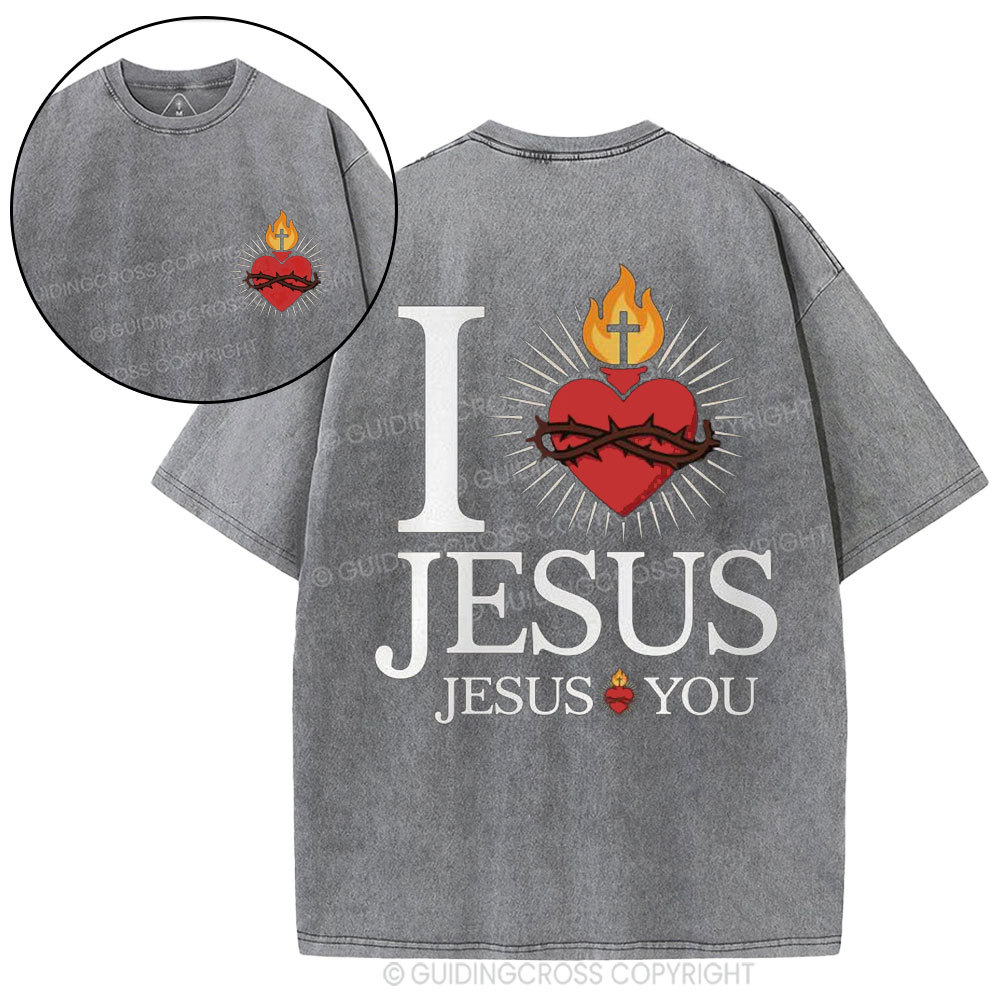 I Love Jesus Christian Washed T-Shirt