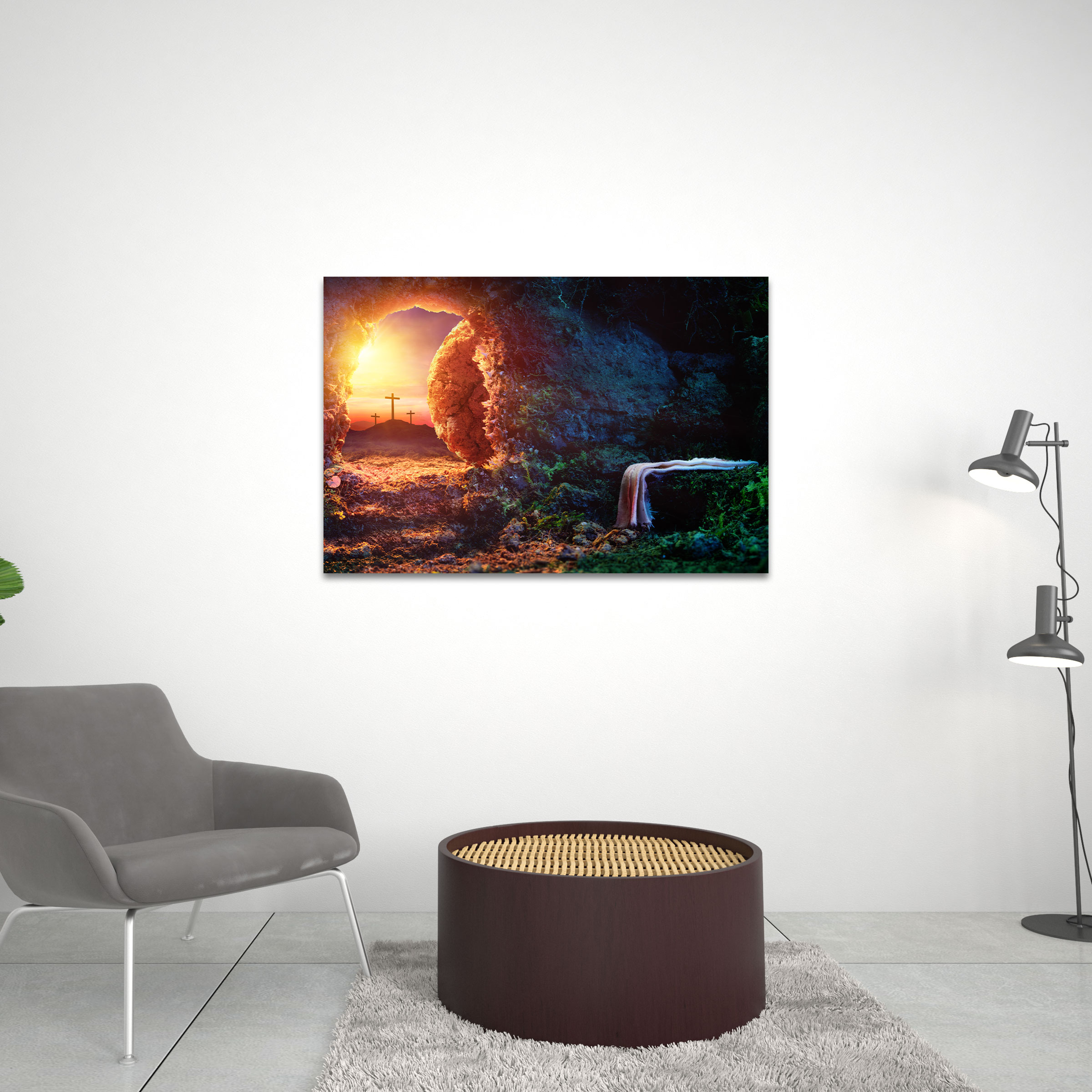Crucifixion At Sunrise Christian Canvas Wall Art