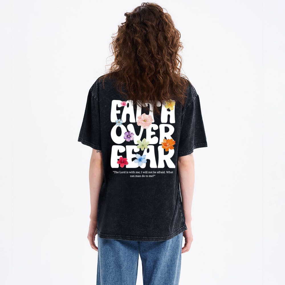 Faith Can Move Mountain Christian Washed T-Shirt