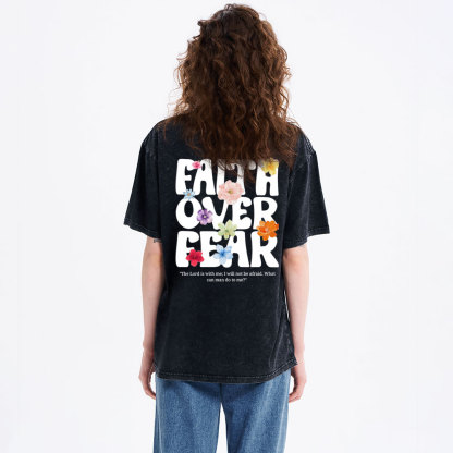 Faith Can Move Mountain Christian Washed T-Shirt