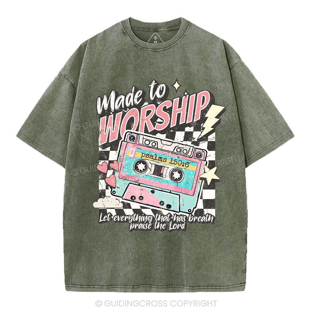 Made To Worship Christian Washed T-Shirt