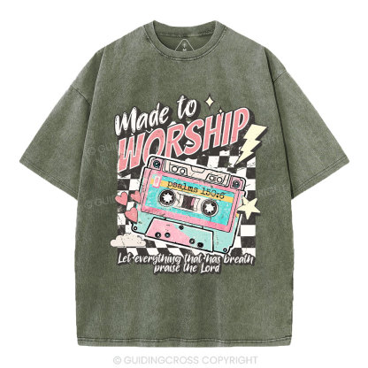 Made To Worship Christian Washed T-Shirt