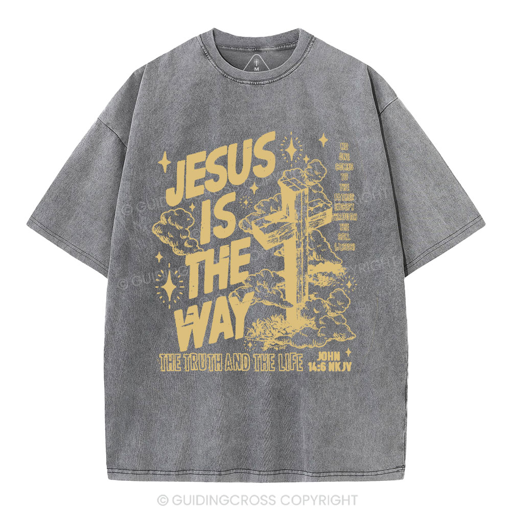 Jesus Is The Way Christian Washed T-Shirt