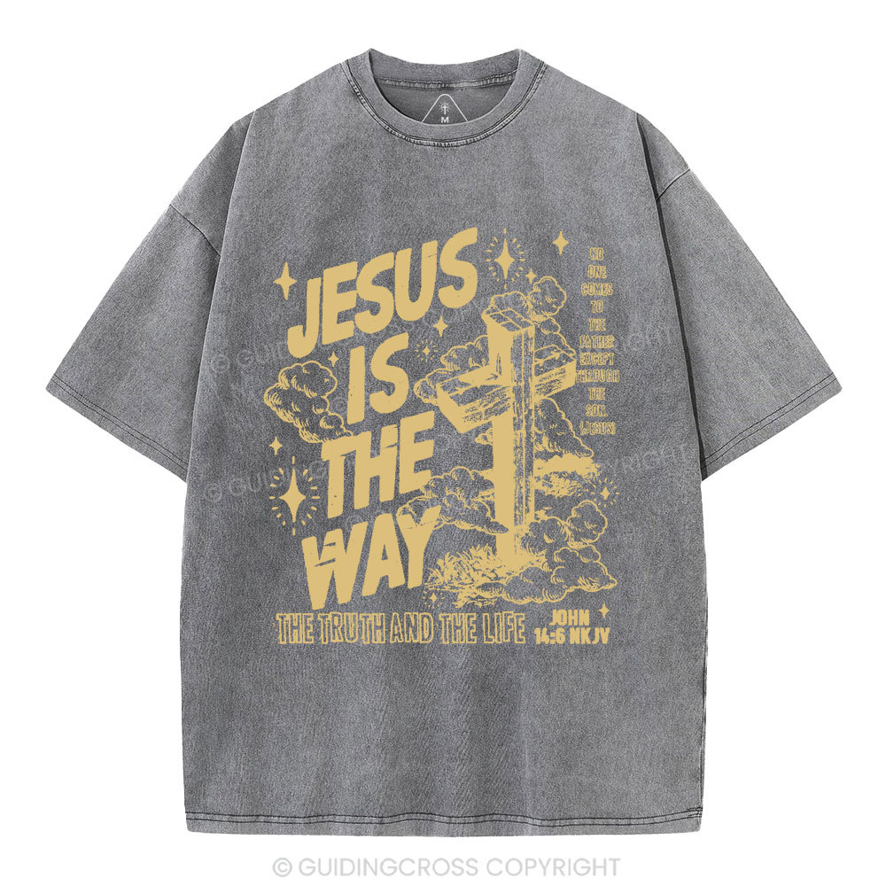Jesus Is The Way Christian Washed T-Shirt