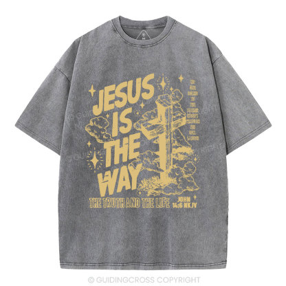 Jesus Is The Way Christian Washed T-Shirt