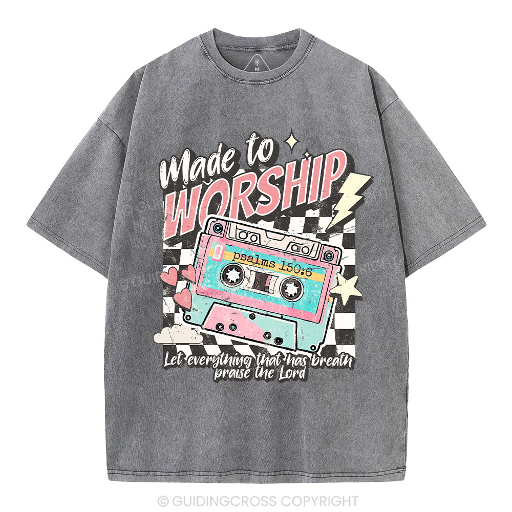 Made To Worship Christian Washed T-Shirt
