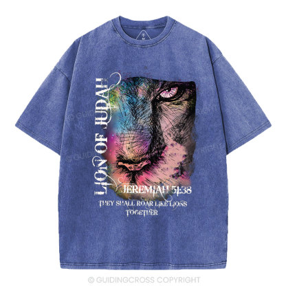 Lion Of Judah Christian Washed T-Shirt