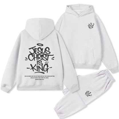 Jesus Christ Is King Christian Premium Fleece Hoodie Set