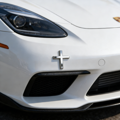 Christian 3D Metal Cross Car Emblem Sticker