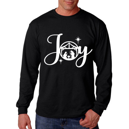 Joy Nativity Scene Christmas Christian Long Sleeve T-Shirt