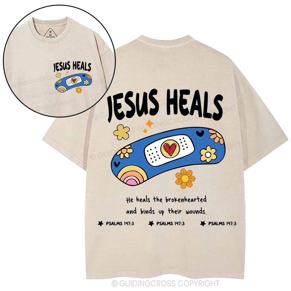 Jesus Heals Christian Washed T-Shirt