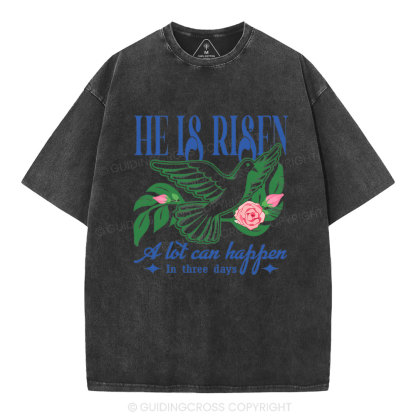 He Is Risen Christian Washed T-Shirt