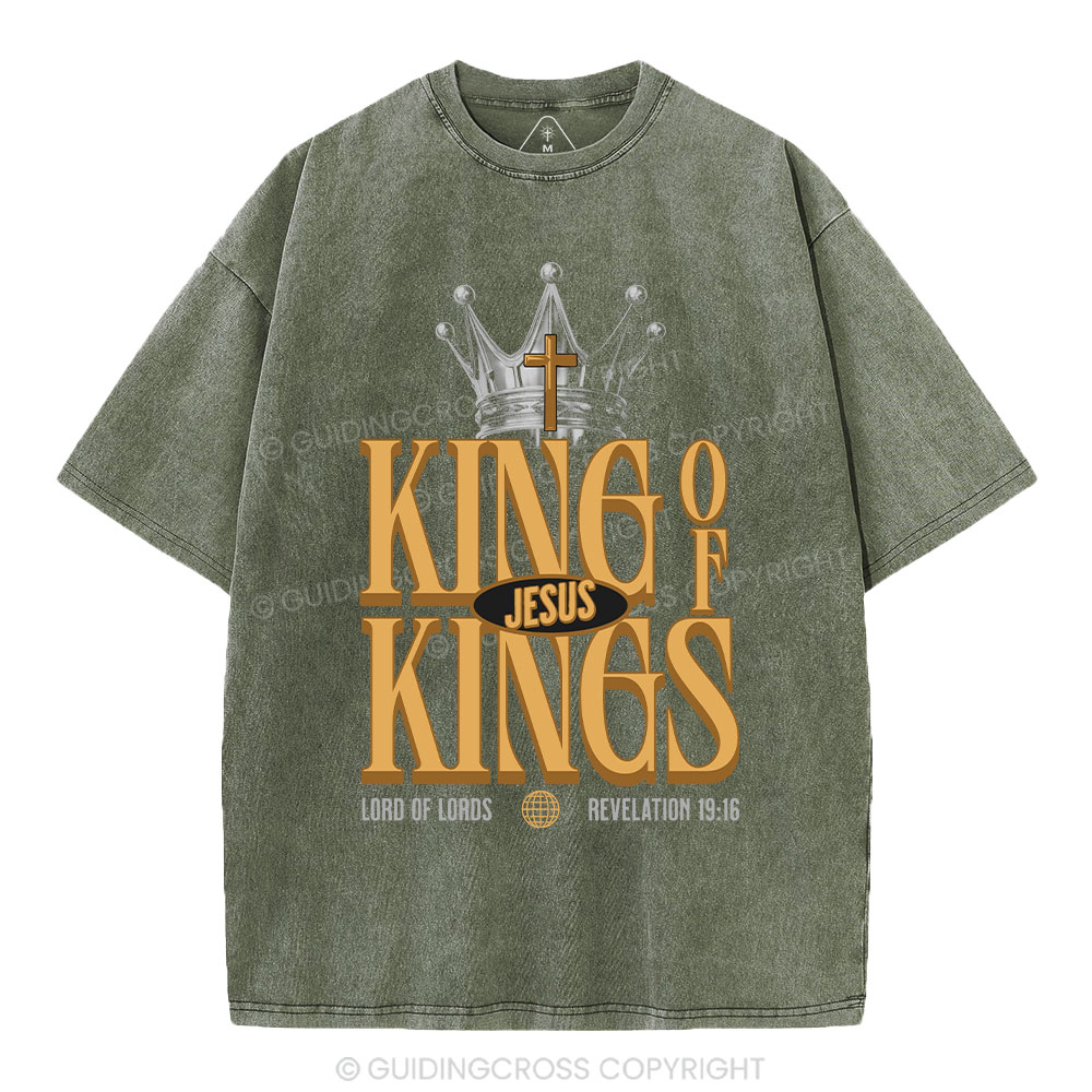Jesus Is King Christian Washed T-Shirt