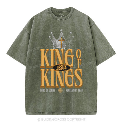 Jesus Is King Christian Washed T-Shirt