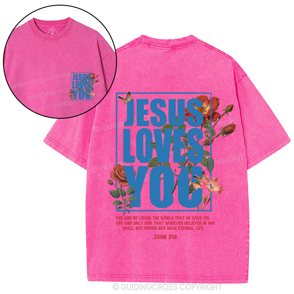 For God So Loved Christian Washed T-Shirt