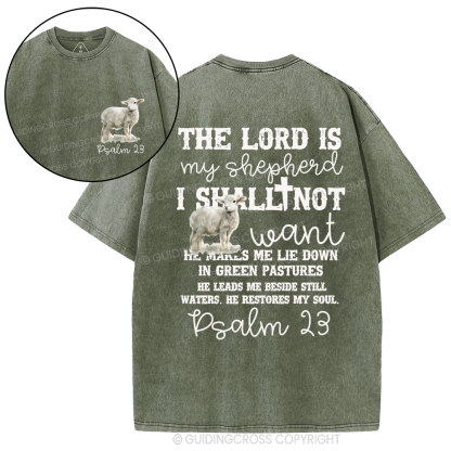 The Lord Is My Shepherd Christian Washed T-Shirt