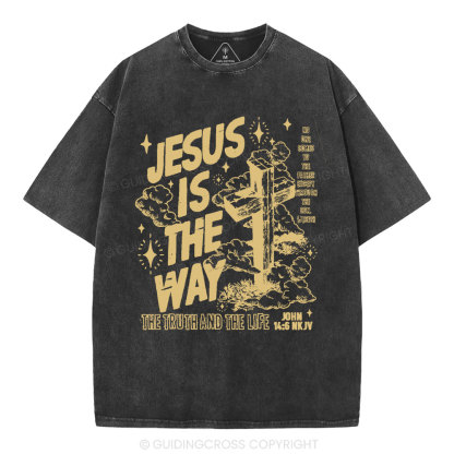 Jesus Is The Way Christian Washed T-Shirt