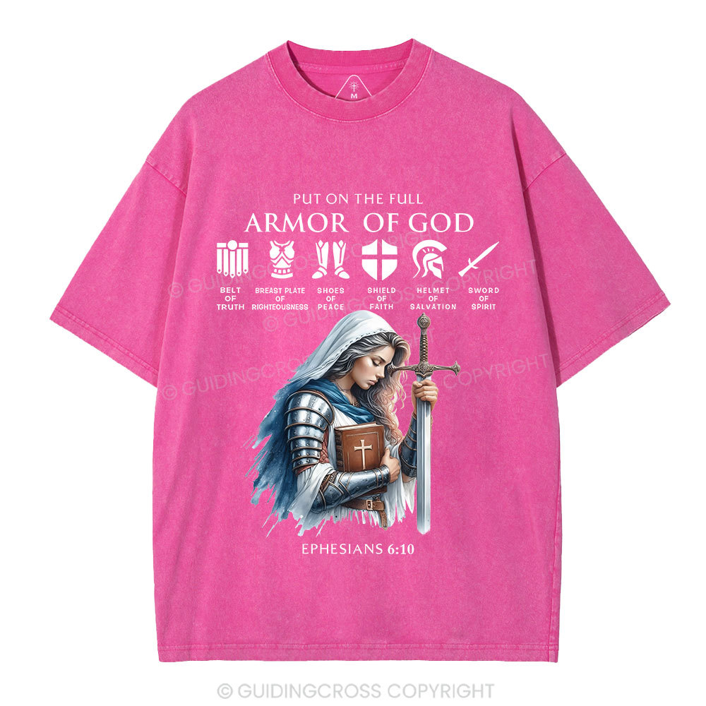 Put On The Full Armor Of God Christian Washed T-Shirt