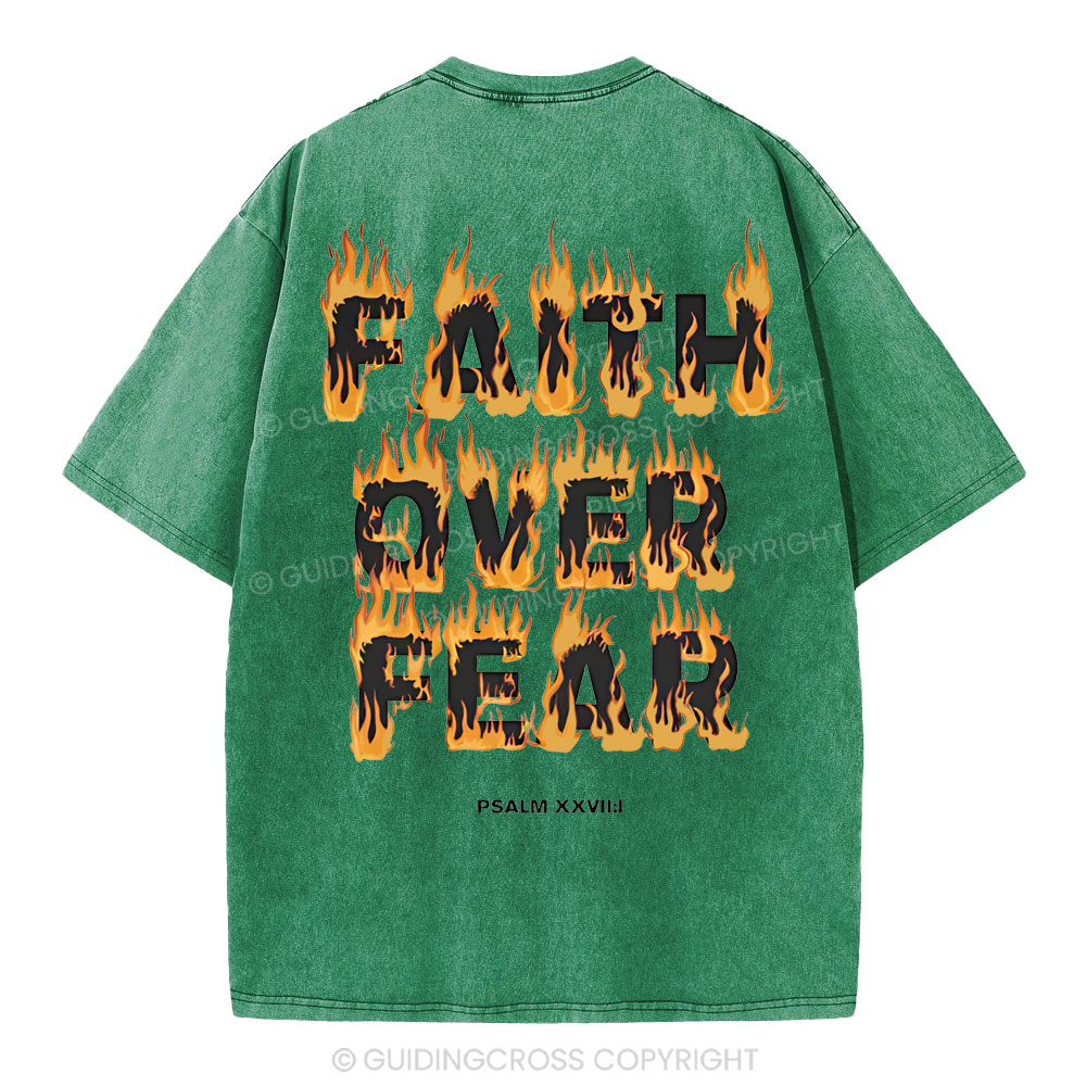 Faith Over Fear Christian Washed T-Shirt